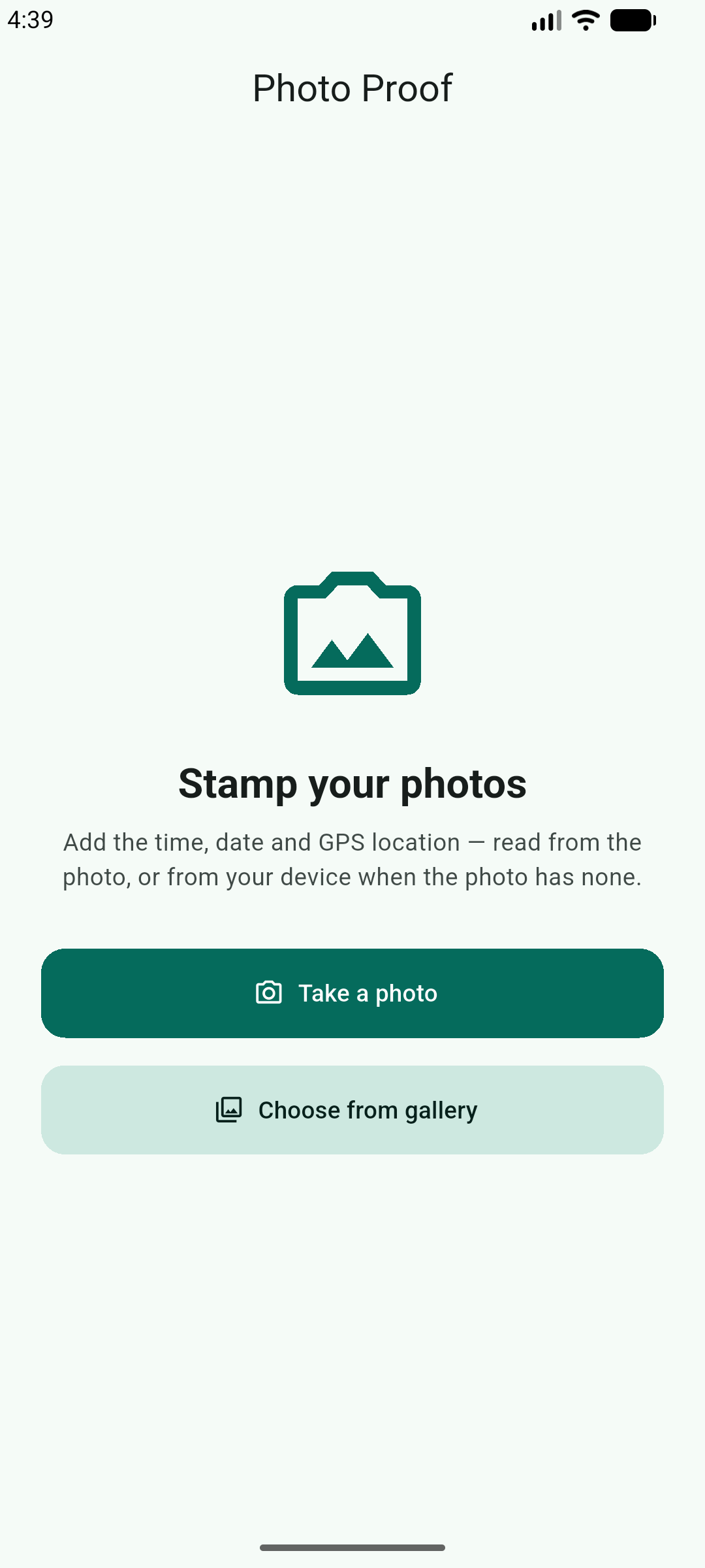 Photo Proof screenshot
